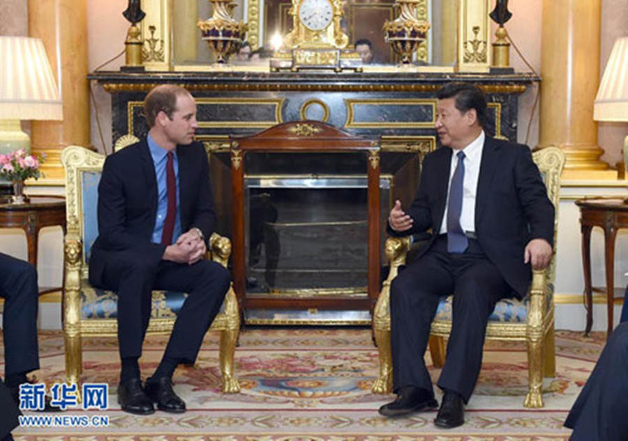 ཞི་ཅིན་ཕིང་གིས་དབྱིན་ཇིའི་རྒྱལ་སྲས་ཝེས་མན་དང་མཇལ་འཕྲད་གནང་།