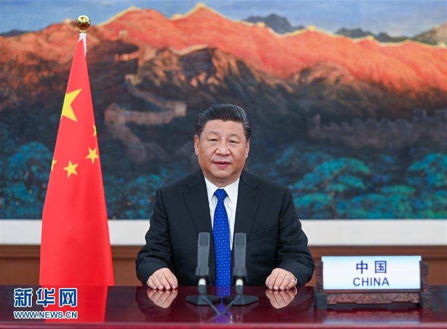 ཞི་ཅིན་ཕིང་གིས་སྐབས73པའི་འཛམ་གླིང་འཕྲོད་བསྟེན་ཚོགས་ཆེན་གྱི་བརྙན་མཐོང་གྲོས་ཚོགས་ཀྱི་འགོ་ཚུགས་མཛད་སྒོའི་ཐོག་གསུང་བཤད་གནང་བ།